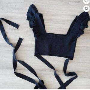 UO black knit Crop top sz S